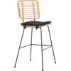 ΣΚΑΜΠΟ ΜΠΑΡ ALLEGRA HM5455.11 ΜΕΤΑΛΛΟ&ΜΑΞΙΛΑΡΙ ΜΑΥΡΟ-WICKER ΜΠΕΖ 56x59x116,5Υεκ.