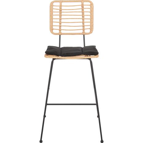 ΣΚΑΜΠΟ ΜΠΑΡ ALLEGRA HM5455.11 ΜΕΤΑΛΛΟ&ΜΑΞΙΛΑΡΙ ΜΑΥΡΟ-WICKER ΜΠΕΖ 56x59x116,5Υεκ.