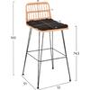 ΣΚΑΜΠΟ ΜΠΑΡ ΕΞ.ΧΩΡΟΥ ALLEGRA HM5452.11 ΜΕΤΑΛΛΟ&ΜΑΞΙΛΑΡΙ ΜΑΥΡΟ-ΜΠΕΖ WICKER 52x51x103Y εκ