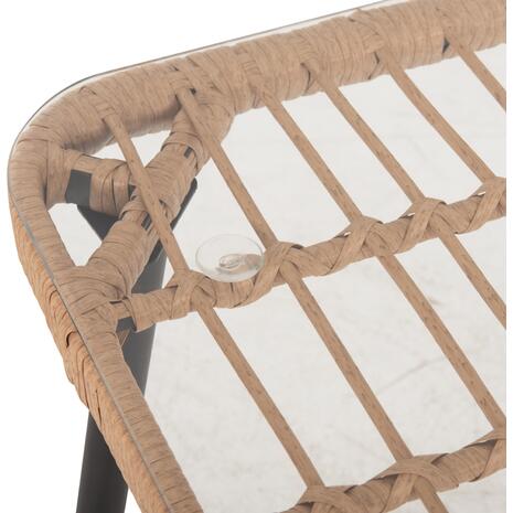 ΤΡΑΠΕΖΙ ΟΡΘΟΓΩΝΙΟ ALLEGRA HM5537.11 ΜΕΤΑΛ.ΜΑΥΡΟ-P.E. RATTAN ΦΥΣΙΚΟ 139,5x79,5x73Υεκ.