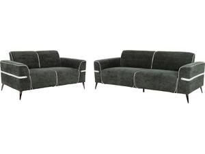 ΣΕΤ ΣΑΛΟΝΙ 2ΤΜΧ 3Θ+2Θ FERIN HM6070.03 ΠΡΑΣΙΝΟ ΥΦΑΣΜΑ ΜΕ ΜΕΤΑΛΛΙΚΑ ΠΟΔΙΑ