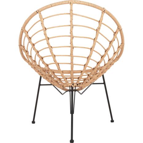 ΠΟΛΥΘΡΟΝΑ ΤΥΠΟΥ ΦΩΛΙΑ ΜΕΤΑΛΛΙΚΗ ALLEGRA HM5458.11 ΜΕ WICKER ΜΠΕΖ 73x78x88Υεκ. (Μπεζ)