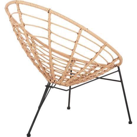 ΠΟΛΥΘΡΟΝΑ ΤΥΠΟΥ ΦΩΛΙΑ ΜΕΤΑΛΛΙΚΗ ALLEGRA HM5458.11 ΜΕ WICKER ΜΠΕΖ 73x78x88Υεκ. (Μπεζ)