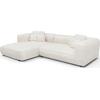 ΚΑΝΑΠΕΣ ΓΩΝΙΑ (ΑΡΙΣΤΕΡΗ) 3-ΘΕΣΙΟΣ GRACE HM3280.02L ΛΕΥΚΟ ΥΦΑΣΜΑ 252x160x70-90Υεκ