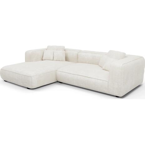ΚΑΝΑΠΕΣ ΓΩΝΙΑ (ΑΡΙΣΤΕΡΗ) 3-ΘΕΣΙΟΣ GRACE HM3280.02L ΛΕΥΚΟ ΥΦΑΣΜΑ 252x160x70-90Υεκ