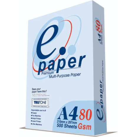 Χαρτί Εκτύπωσης Α4 e-Paper Premium 80gr (πακέτο 500 φύλλων)