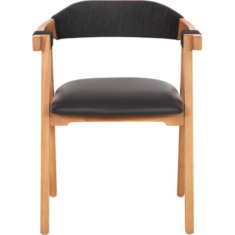 ΠΟΛΥΘΡΟΝΑ RIMINI HM9867.02 ΞΥΛΟ TEAK ΦΥΣΙΚΟ-ΜΑΥΡΟ ΣΧΟΙΝΙ & PU ΚΑΘΙΣΜΑ 60x61x76Υεκ.