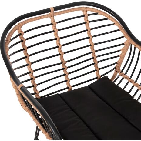 ΠΟΛΥΘΡΟΝΑ ALLEGRA HM5663.11 ΜΕΤΑΛ.ΣΚΕΛΕΤΟΣ-P.E.RATTAN ΜΠΕΖ-ΜΑΥΡΟ 58x59x81Υεκ
