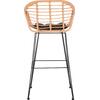 ΣΚΑΜΠΟ ΜΠΑΡ ΨΗΛΟ ALLEGRA HM5640.11 ΜΠΕΖ P.E. RATTAN-ΜΑΥΡΟ ΜΕΤΑΛΛΟ 54x55x108Υεκ.