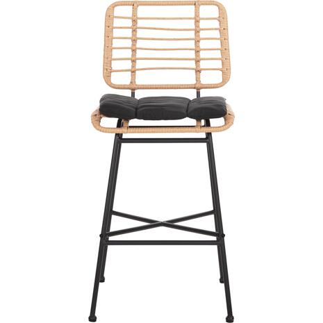 ΣΚΑΜΠΟ ΜΠΑΡ ΜΕΣ.ΥΨΟΥΣ ALLEGRA HM5709.11 ΜΕΤΑΛΛΟ&ΜΑΞΙΛΑΡΙ ΜΑΥΡΟ-WICKER ΜΠΕΖ 46x46x99Υεκ
