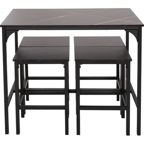 ΣΕΤ ΤΡΑΠΕΖΑΡΙΑ ΜΠΑΡ 5ΤΜΧ BOXY HM9882.13 ΜΑΥΡΟ ΜΕΤΑΛΛΟ-ΜΕΛΑΜΙΝΗ ΜΑΥΡΟ ΜΑΡΜΑΡΟ