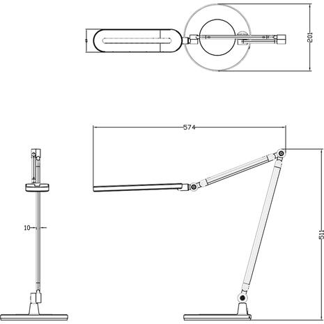 ΦΩΤΙΣΤΙΚΟ ΓΡΑΦΕΙΟΥ LED BLAIN PRO HM4462.02 ΜΑΥΡΟ-ΓΚΡΙ ABS 57,4x51,1Υεκ.