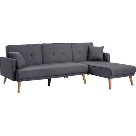 ΓΩΝΙΑΚΟΣ ΚΑΝΑΠΕΣ ΚΡΕΒΑΤΙ ΑΝΑΣΤΡΕΨΙΜΟΣ PANTHEA HM3127.01 ΣΚΟΥΡΟ ΓΚΡΙ 263x155x79Υεκ.