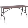 BLOW Τραπέζι Συνεδρίου - Catering Πτυσσόμενο (Βαλίτσα), Μέταλλο Βαφή Μαύρο, HDPE Καφέ (ΕΟ181Κ)