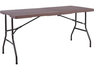 BLOW Τραπέζι Συνεδρίου - Catering Πτυσσόμενο (Βαλίτσα), Μέταλλο Βαφή Μαύρο, HDPE Καφέ (ΕΟ181Κ)