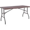 BLOW Τραπέζι Συνεδρίου - Catering Πτυσσόμενο (Βαλίτσα), Μέταλλο Βαφή Μαύρο, HDPE Καφέ (ΕΟ181Κ)