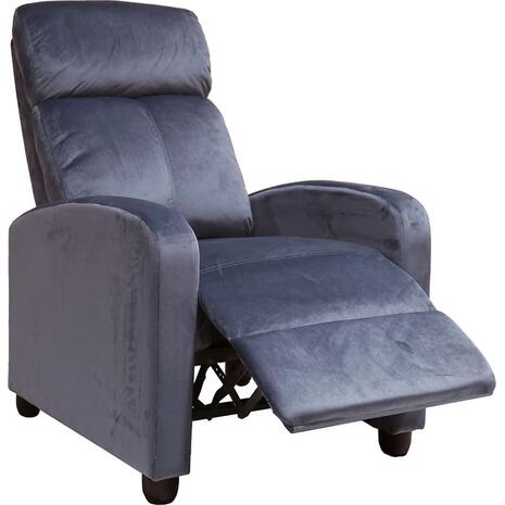 PORTER Πολυθρόνα Relax Σαλονιού - Καθιστικού Γκρι Velure (Ε9781,5)
