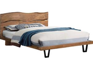 ΚΡΕΒΑΤΙ NICOLE HM8218.11 ΑΠΟ ΜΑΣΙΦ ΞΥΛΟ ΑΚΑΚΙΑΣ 212,5x180x106εκ. ΓΙΑ ΣΤΡΩΜΑ 160Χ200