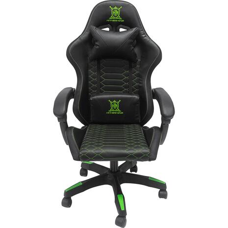 ΠΟΛΥΘΡΟΝΑ GAMING LOOT HM1204 ΜΑΥΡΟ-ΠΡΑΣΙΝΟ PVC & NYLON 60x60x120Υεκ.