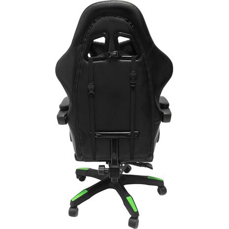 ΠΟΛΥΘΡΟΝΑ GAMING DARREN HM1203.03 ΜΑΥΡΟ-ΠΡΑΣΙΝΟ PVC & NYLON 58.5x100x120Υεκ.