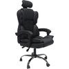 ΚΑΡΕΚΛΑ ΓΡΑΦΕΙΟΥ OCTAVIUS HM1202 ΜΑΥΡΟ PVC & NYLON-ΜΕΤΑΛ.ΧΡΩΜΙΟ ΒΑΣΗ 52x55x128Υεκ