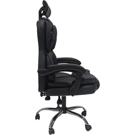 ΚΑΡΕΚΛΑ ΓΡΑΦΕΙΟΥ OCTAVIUS HM1202 ΜΑΥΡΟ PVC & NYLON-ΜΕΤΑΛ.ΧΡΩΜΙΟ ΒΑΣΗ 52x55x128Υεκ