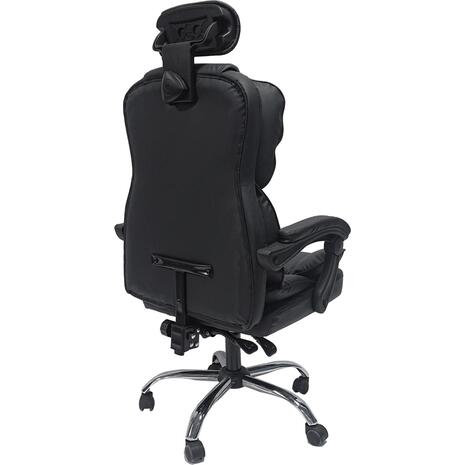 ΚΑΡΕΚΛΑ ΓΡΑΦΕΙΟΥ OCTAVIUS HM1202 ΜΑΥΡΟ PVC & NYLON-ΜΕΤΑΛ.ΧΡΩΜΙΟ ΒΑΣΗ 52x55x128Υεκ