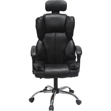 ΚΑΡΕΚΛΑ ΓΡΑΦΕΙΟΥ OCTAVIUS HM1202 ΜΑΥΡΟ PVC & NYLON-ΜΕΤΑΛ.ΧΡΩΜΙΟ ΒΑΣΗ 52x55x128Υεκ