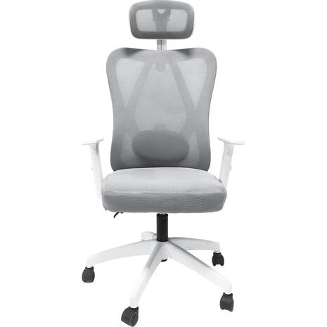 ΚΑΡΕΚΛΑ ΓΡΑΦΕΙΟΥ MEXER HM1195.02 ΓΚΡΙ MESH-ΜΕΤΑΛ.ΒΑΣΗ-ΣΚΕΛΕΤΟΣ ΛΕΥΚΟΣ 68x70x136Υεκ.