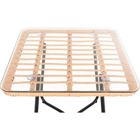 ΤΡΑΠΕΖΑΚΙ GERRY HM5717.11 ΜΕ WICKER ΜΠΕΖ-ΜΑΥΡΟ ΜΕΤΑΛ.ΣΚΕΛΕΤΟ 50x50x47,5Υεκ.
