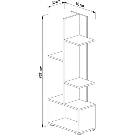ΒΙΒΛΙΟΘΗΚΗ TRIVIO HM18195.03 ΜΕΛΑΜΙΝΗ ΣΕ ΛΕΥΚΟ-ATLANTIS GREEN 50x25x127Υεκ.
