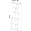 ΒΙΒΛΙΟΘΗΚΗ NEAT HM18194.04 ΜΕΛΑΜΙΝΗ ΣΕ ΦΥΣΙΚΟ ΧΡΩΜΑ ΞΥΛΟΥ 60x30x180Υεκ.