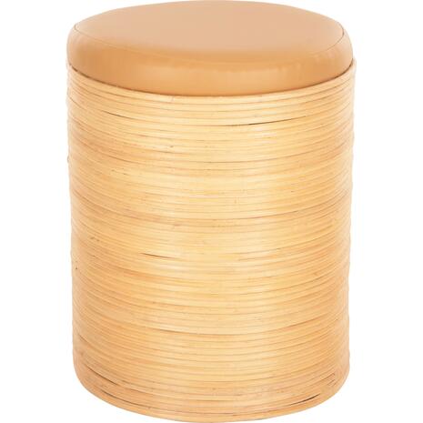 ΣΚΑΜΠΟ MITCH HM9886 ΦΥΣΙΚΟ RATTAN-ΚΑΘΙΣΜΑ ΑΠΟ PU ΜΠΕΖ Φ37x47Υεκ.