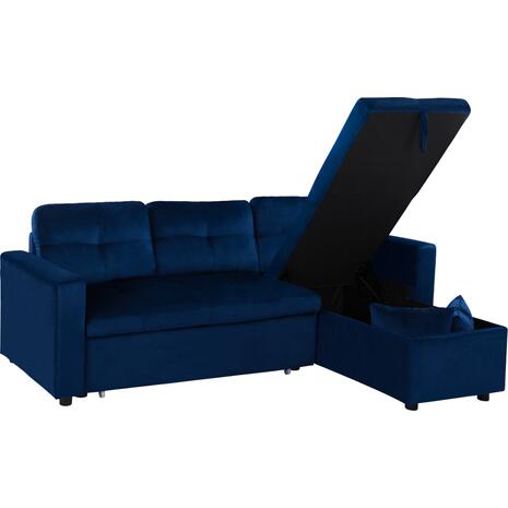 ΚΑΝΑΠΕΣ ΓΩΝΙΑ ΚΡΕΒΑΤΙ WAYNE 224x147x85Υεκ. HM3028.18 ΒΕΛΟΥΔΟ ΜΠΛΕ