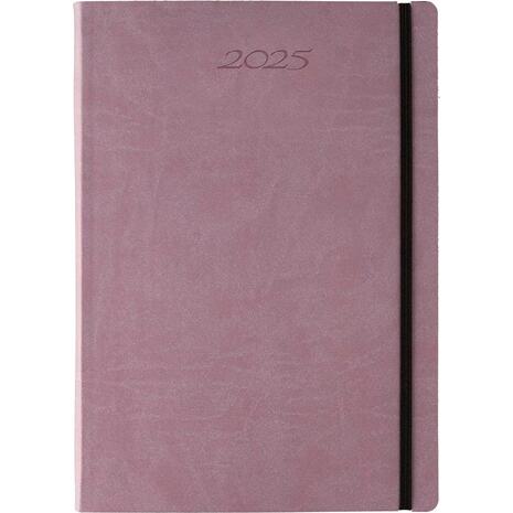 Ημερολόγιο ημερήσιο Koloro_F 14x21 2026 με εύκαμπτο εξώφυλλο δερματίνη με λάστιχο μωβ