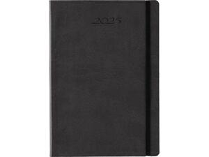 Ημερολόγιο ημερήσιο Koloro_A 14x21 2025 με εύκαμπτο εξώφυλλο δερματίνη με λάστιχο μαύρο