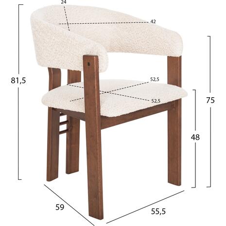 ΚΑΡΕΚΛΑ ZARRA HM9970.03 RUBBERWOOD ΣΕ ΚΑΡΥΔΙ-ΕΚΡΟΥ ΜΠΟΥΚΛΕ ΥΦΑΣΜΑ 55,5x59x81,5Υεκ (σετ 2 τεμαχίων)