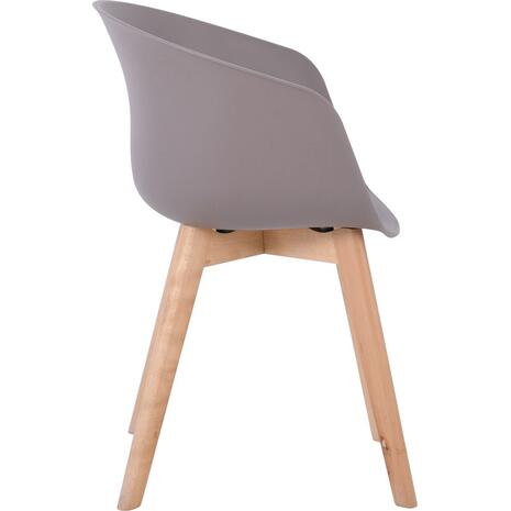 OPTIM Πολυθρόνα Ξύλινο Πόδι Οξιά Φυσικό, PP Sand Beige (σετ 4 τεμαχίων) (ΕΜ140,3)