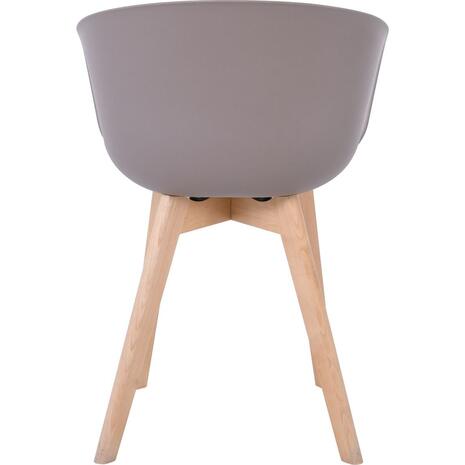 OPTIM Πολυθρόνα Ξύλινο Πόδι Οξιά Φυσικό, PP Sand Beige (σετ 4 τεμαχίων) (ΕΜ140,3)