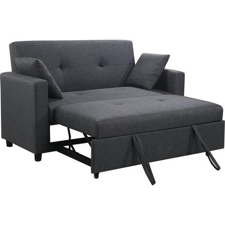 IMOLA Καναπές - Κρεβάτι Σαλονιού - Καθιστικού, 2Θέσιος Ύφασμα Σκούρο Γκρι (Ε9921,21)