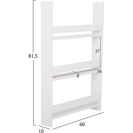 ΡΑΦΙΕΡΑ ΤΟΙΧΟΥ SANI HM18223.01 ΜΕΛΑΜΙΝΗ ΣΕ ΛΕΥΚΟ 60x10x90Υεκ. (3 ΡΑΦΙΑ)