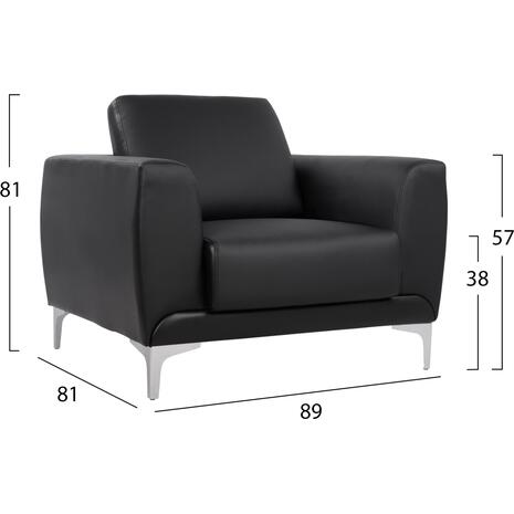 ΠΟΛΥΘΡΟΝΑ KENZIE HM3121.11 ΜΕ ΜΑΥΡΟ PU 89x81x81 εκ. (Μαύρο)