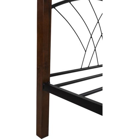 ΚΟΥΚΕΤΑ ΚΡΕΒΑΤΙ STOREY HM687 ΜΑΥΡΟ ΜΕΤΑΛΛΟ-ΚΑΡΥΔΙ RUBBERWOOD-ΓΙΑ ΣΤΡΩΜΑ 190x90εκ