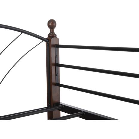 ΚΟΥΚΕΤΑ ΚΡΕΒΑΤΙ STOREY HM687 ΜΑΥΡΟ ΜΕΤΑΛΛΟ-ΚΑΡΥΔΙ RUBBERWOOD-ΓΙΑ ΣΤΡΩΜΑ 190x90εκ