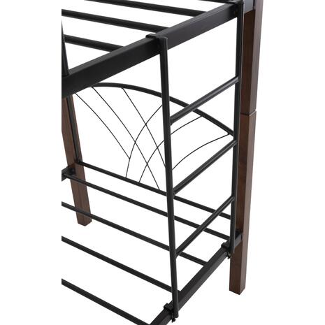 ΚΟΥΚΕΤΑ ΚΡΕΒΑΤΙ STOREY HM687 ΜΑΥΡΟ ΜΕΤΑΛΛΟ-ΚΑΡΥΔΙ RUBBERWOOD-ΓΙΑ ΣΤΡΩΜΑ 190x90εκ
