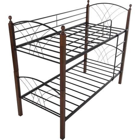 ΚΟΥΚΕΤΑ ΚΡΕΒΑΤΙ STOREY HM687 ΜΑΥΡΟ ΜΕΤΑΛΛΟ-ΚΑΡΥΔΙ RUBBERWOOD-ΓΙΑ ΣΤΡΩΜΑ 190x90εκ