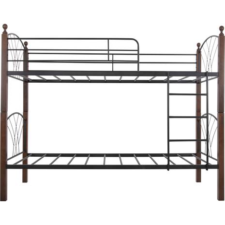 ΚΟΥΚΕΤΑ ΚΡΕΒΑΤΙ STOREY HM687 ΜΑΥΡΟ ΜΕΤΑΛΛΟ-ΚΑΡΥΔΙ RUBBERWOOD-ΓΙΑ ΣΤΡΩΜΑ 190x90εκ