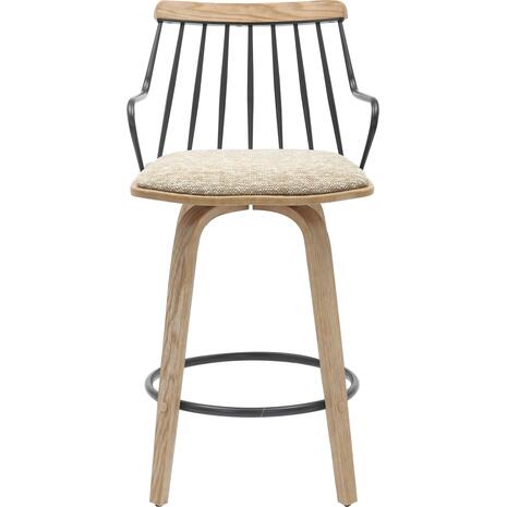 ΣΚΑΜΠΟ ΜΠΑΡ JUDI HM9985.01 WHITE WASH Κ.Π.-ΜΑΥΡΟ ΜΕΤΑΛΛΟ-ΜΠΕΖ ΥΦΑΣΜΑ 48x52x92Υεκ