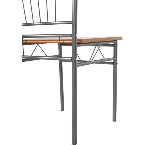 ΣΕΤ ΤΡΑΠΕΖΑΡΙΑΣ 5ΤΜΧ PEARY HM9416.12 ΜΕΤΑΛΛΟ ΑΣΗΜΙ-MDF ΣΟΝΑΜΑ 110x60x74Yεκ.