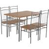 ΣΕΤ ΤΡΑΠΕΖΑΡΙΑΣ 5ΤΜΧ PEARY HM9416.12 ΜΕΤΑΛΛΟ ΑΣΗΜΙ-MDF ΣΟΝΑΜΑ 110x60x74Yεκ.